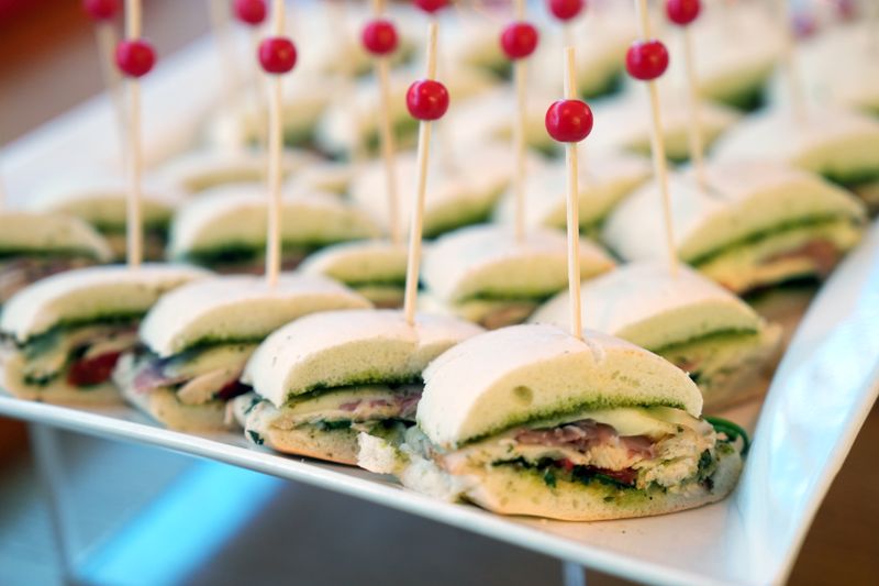 Primo hoagies catering setup for corporate event